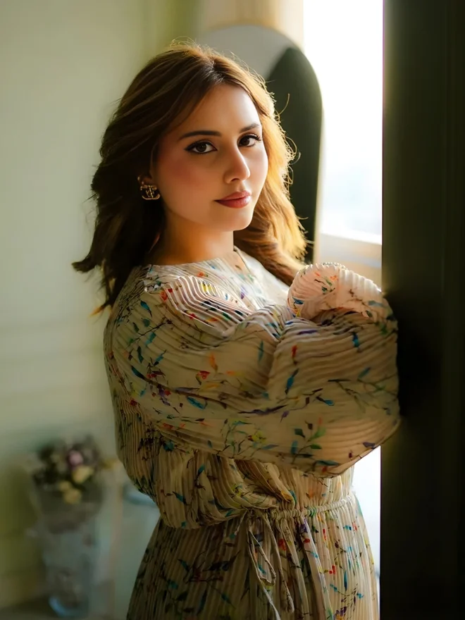 زوك Zauk Women Ditsy Print Plisse Maxi Dress